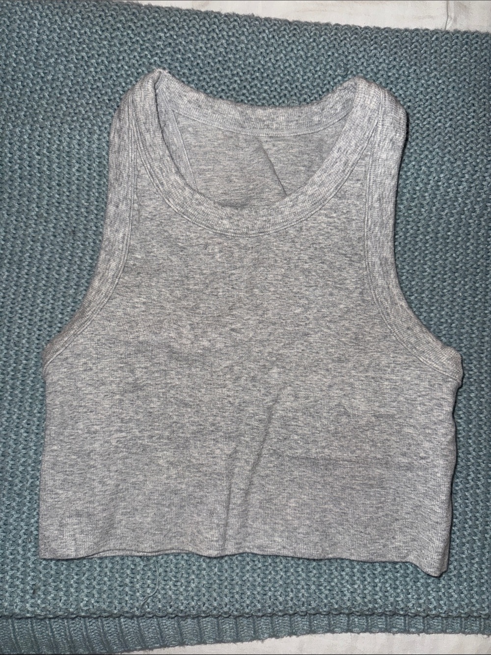 ALO Yoga Grey Ribbed Crop Tank